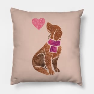 German Longhaired Pointer watercolour Pillow