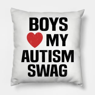 Boys Heart My Autism Swag Funny Boys Love My Autism Swag Pillow