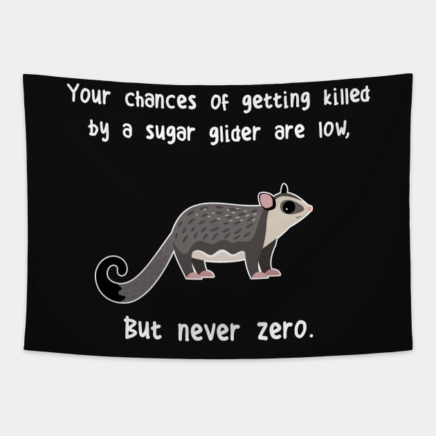 Never Zero Sugar Glider Tapestry by Psitta