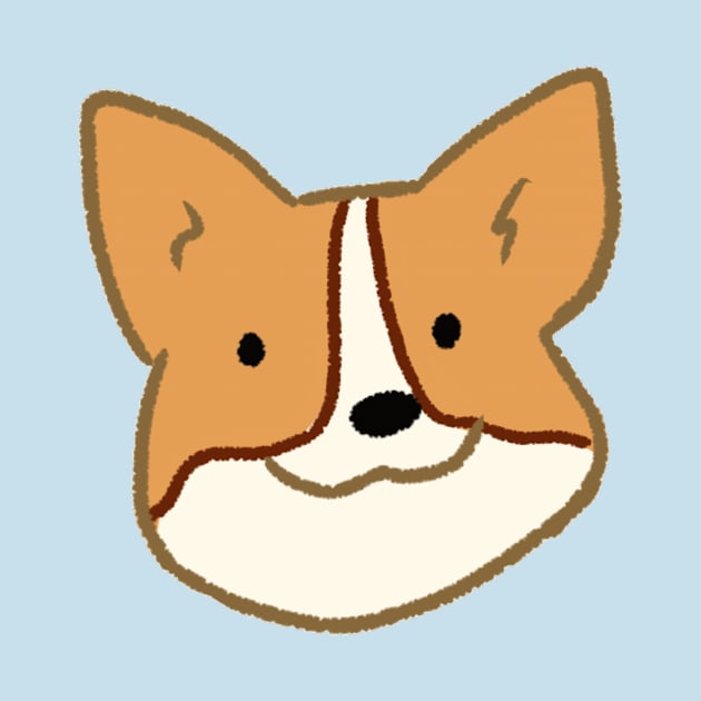 Cute Corgi face art by Mayarart