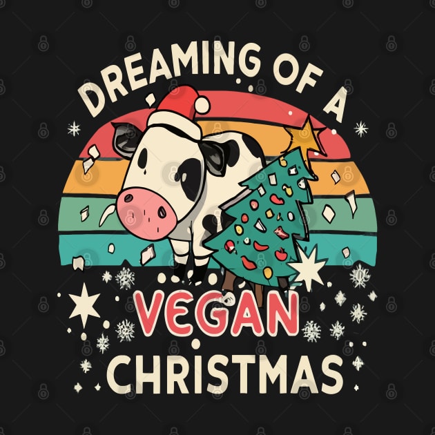 Cute Cow I'm Dreaming of a Vegan Christmas Funny Men Women by rhazi mode plagget