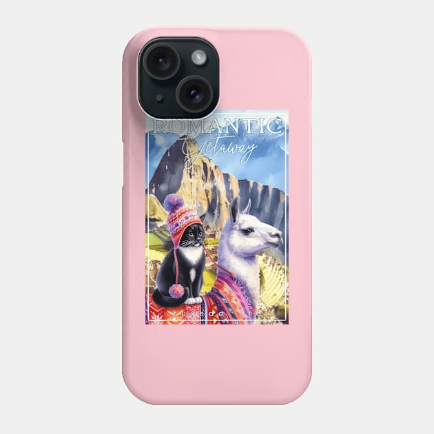 Romantic Andes Getaway Cat Tuxedo Life 3CT Phone Case by catsloveart