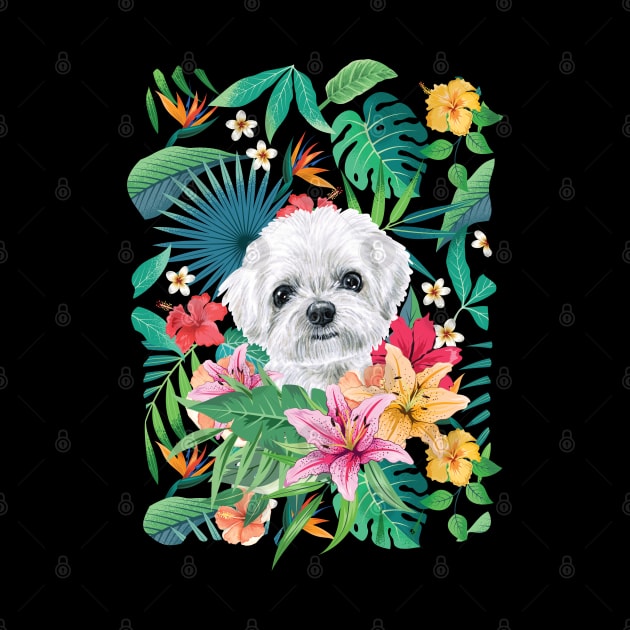 Tropical Maltese Dog 1 by LulululuPainting