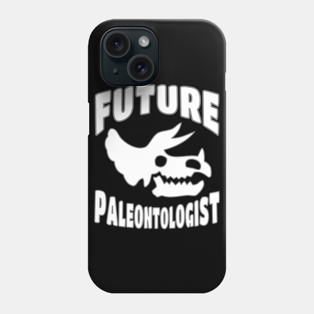 Future Paleontologist Triceratops Dinosaur White Skull Phone Case by Elvdant