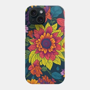 floral pattern design, flower art Phone Case