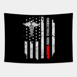 Correctional Nurse American Flag Thin Line Nursing Tapestry