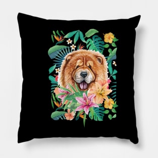 Tropical Red Chow Chow 2 Pillow