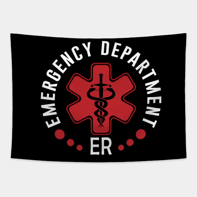 Emergency Department Emergency Room Er Nurse Healthcare Tapestry by Flow-designs