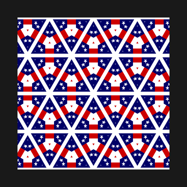 Stars and Stripes Honeycomb Pattern Red White Blue by BubbleMench