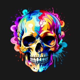 Colored Skull Design in Vibrant Vector Style T-Shirt