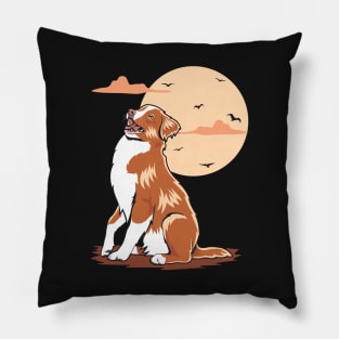 Toller And Birds At Sunset Pillow
