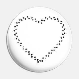 HEART - Heart Paw Print Pin