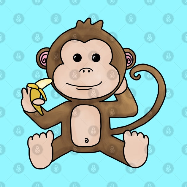 Cheeky Monkey Having a Banana by Slightly Unhinged