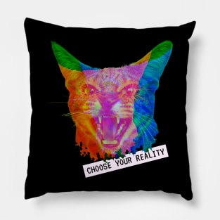 Katze Reality Line Vaporwave Party Techno Fun Art Pillow