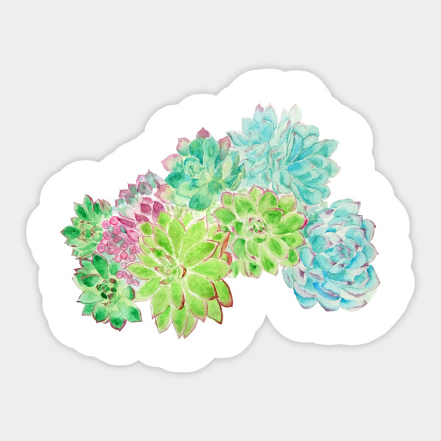 Succulent Arrangement Watercolor Painting Succulent Arrangement