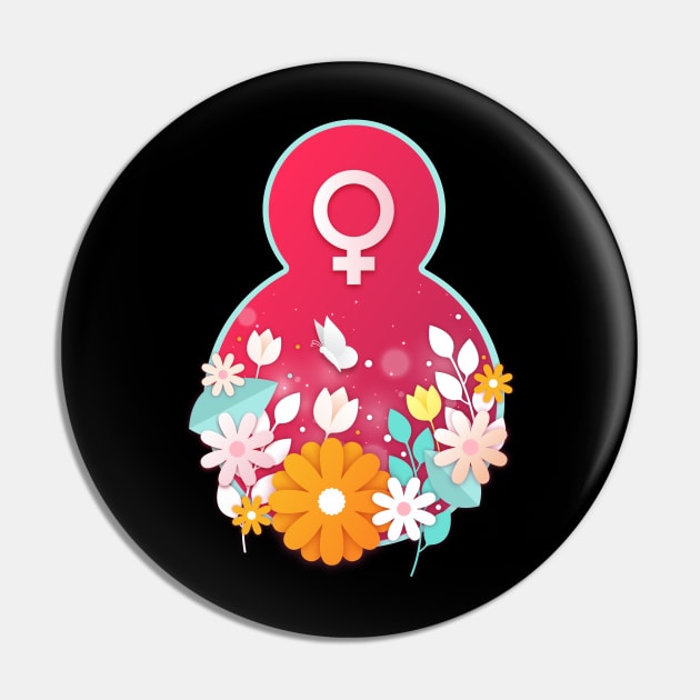 Women's Day Cute 8TH March Pin by FabulousDesigns