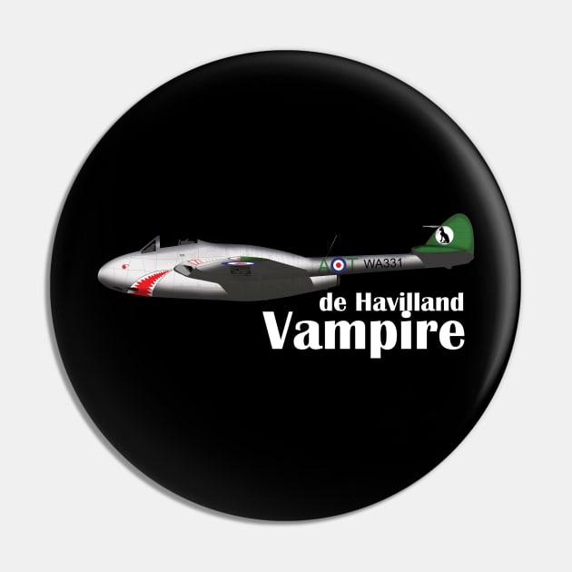 de Havilland Vampire FB.5 Pin by BearCaveDesigns