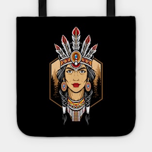 Indian warrior girl Tote