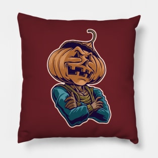 mr halloween jack o lantern character Pillow