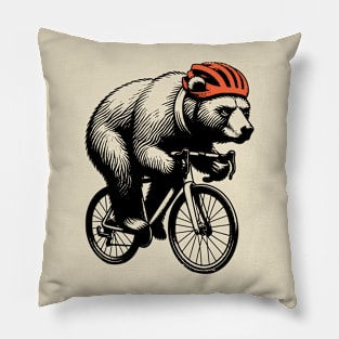 Cycling Bear Pillow