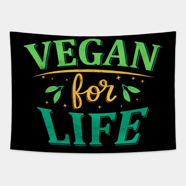 Vegan for Life, Vegan Christmas Gifts, 2023 Tapestry by KindWanderer