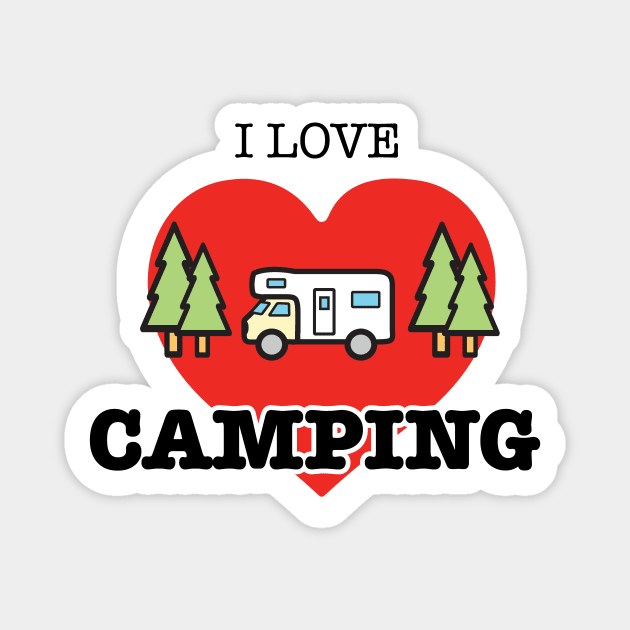 I Love Camping - Heart and Motorhome - Class C Magnet by RVToolbox