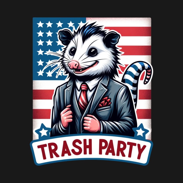 Opossum Meme, Trash Party, Possum Politics USA Flag by ThatVibe