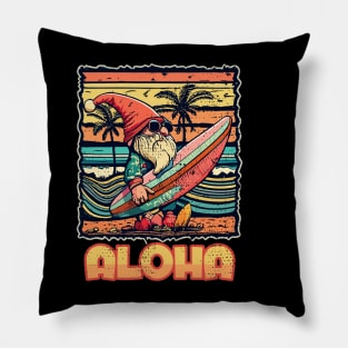Aloha Surf Hawaii Vintage Christmas Gnome Pillow