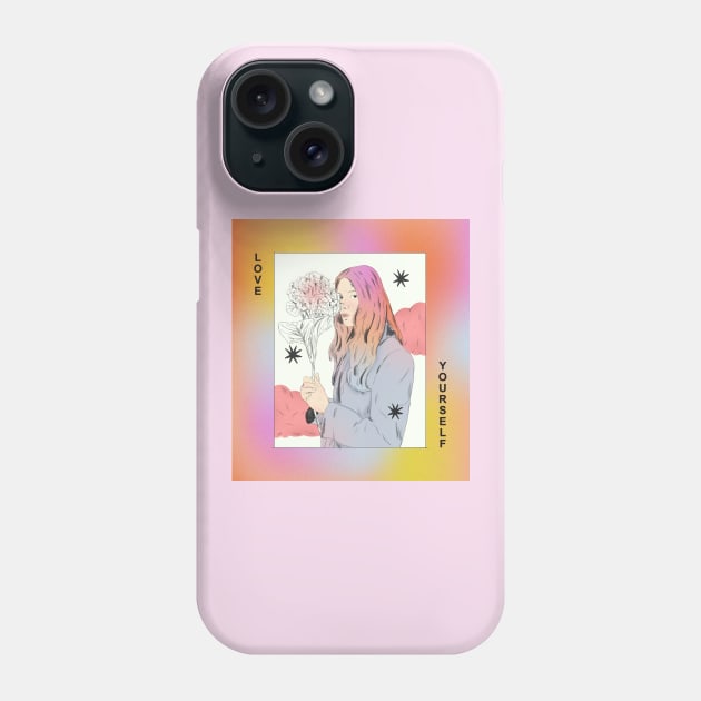LOVE YOURSELF Phone Case by ouiouicathy
