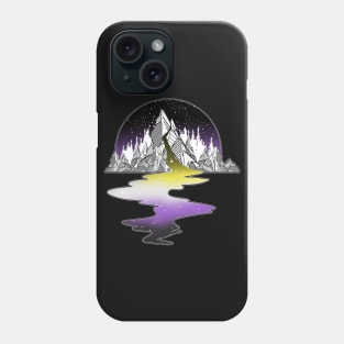 Nonbinary Flag Mountain River Phone Case