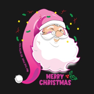 Pink Santa Merry Christmas T-Shirt