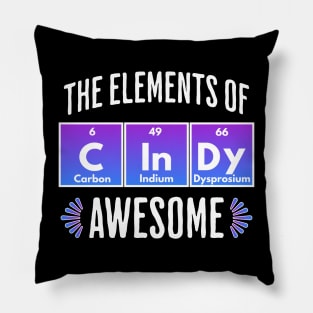 CInDy: Elements of Awesome, name design Pillow