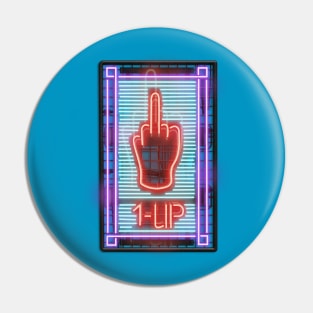 1-UP Middle Finger Neon Sign Pin