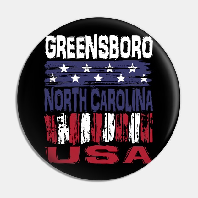 Greensboro North Carolina USA T-Shirt Pin by Nerd_art