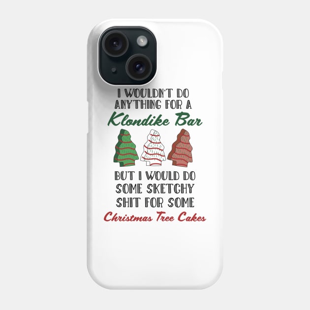 Christmas Baking Tree Cakes, Some sketchy stuff for some christmas tree cakes, Hand Drawn White Christmas Tree Cakes Phone Case by WassilArt