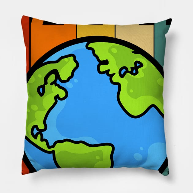 Earth Day 2020 50th Anniversary Retro Pillow by snnt