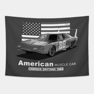 Charger Daytona American Muscle Car 60s 70s Old is Gold Tapestry