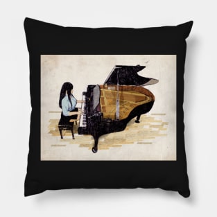 Girl At Piano Pillow