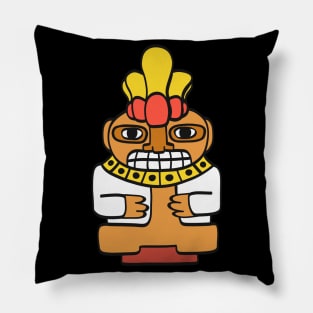 Aztec Statue South American Figure Indian Pillow