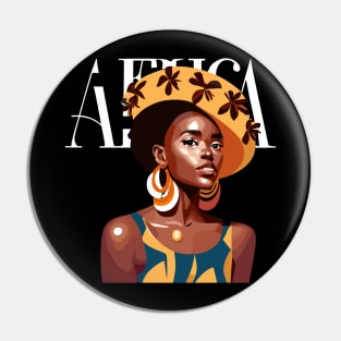 Afrocentric Woman Africa Pin