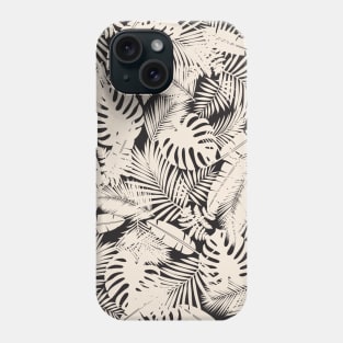 Tropical Leaves in Black and Ivory Phone Case