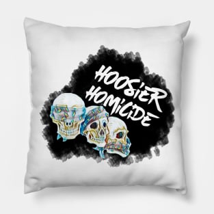 Hoosier Homicide Skulls-Black Smoke Pillow