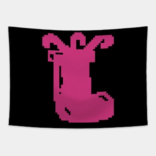 Pink Christmas socks pixel art Tapestry