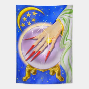 Crystal Ball Witch Painting Tapestry