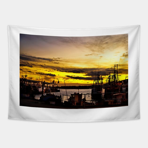 North Shields Fish Quay at Dusk Tapestry by Violaman