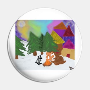 Winter animals illustration 2 Pin