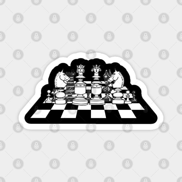 Chessboard Chess Board Pieces Game Player Nerd Magnet by Onceer