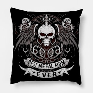 Abstract Dark skull, Best metal mom ever, gothic style Pillow