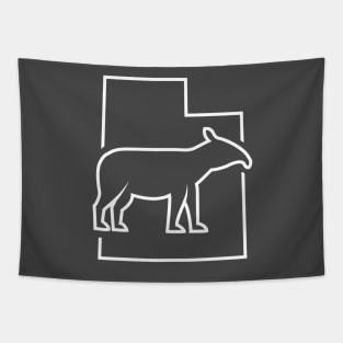 Utah Horse - tapir (white outline) Tapestry