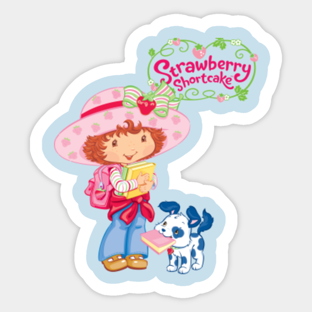 strawberry shortcake and dog - Strawberry Shortcake - Sticker